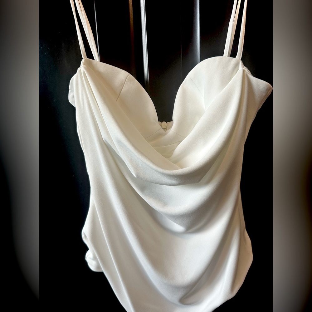 Zara white sweetheart drapped bodysuit